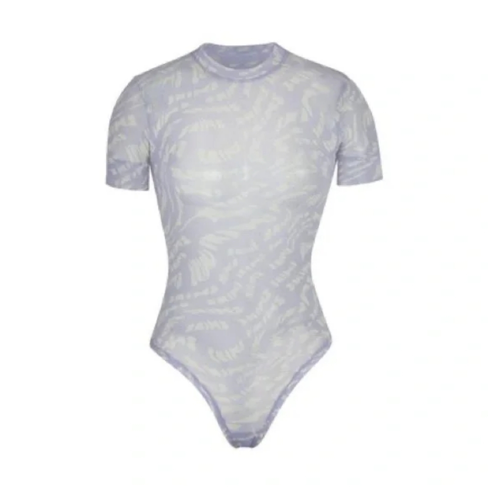 Skims Summer Mesh Lilac Swirl T-Shirt Bodysuit